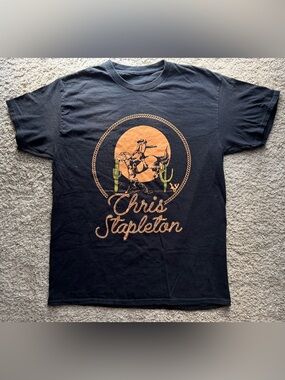 Chris Stapleton Cowboy Graphic T-Shirt Men’s Large Black Country Music Western